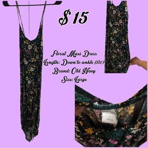 Old Navy Black Floral Maxi Dress